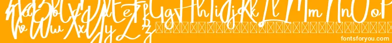 Belatoni-Schriftart – Weiße Schriften auf orangefarbenem Hintergrund