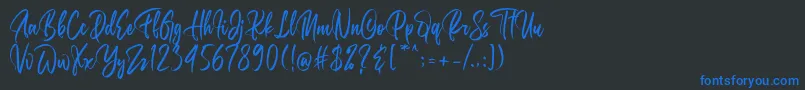 Weitere Informationen zur Belgedes-Schriftart Belgedes-Schriftart – Blaue Schriften auf schwarzem Hintergrund