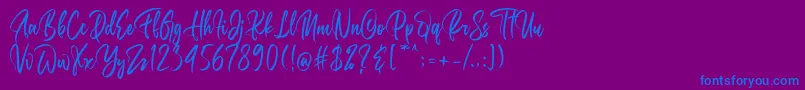 Belgedes Font – Blue Fonts on Purple Background