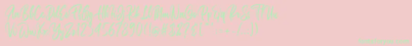 Belgedes-Schriftart – Grüne Schriften auf rosa Hintergrund