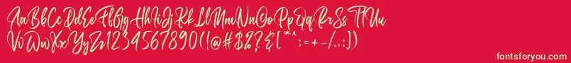 フォントBelgedes – 赤い背景に緑の文字