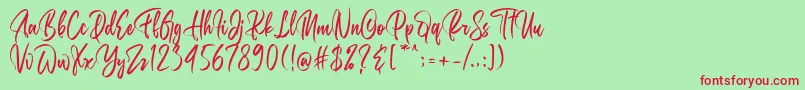 Belgedes Font – Red Fonts on Green Background