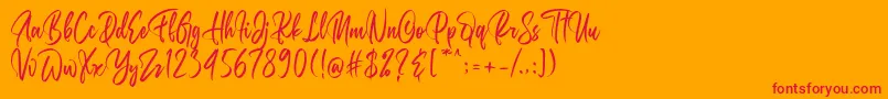 Belgedes Font – Red Fonts on Orange Background