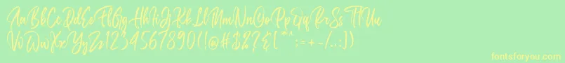 More about Belgedes Font Belgedes Font – Yellow Fonts on Green Background