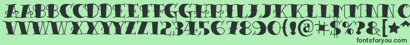 Tattooletteringblack-Schriftart – Schwarze Schriften auf grünem Hintergrund