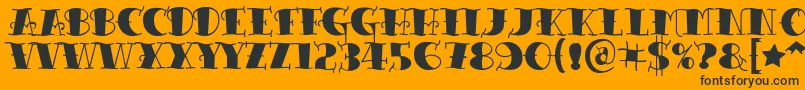 Tattooletteringblack Font – Black Fonts on Orange Background