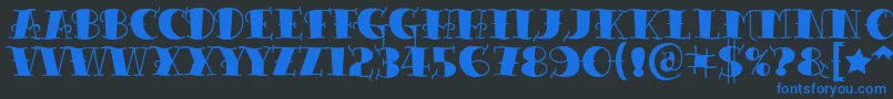Czcionka Tattooletteringblack – niebieskie czcionki na czarnym tle