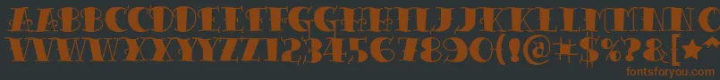Tattooletteringblack-Schriftart – Braune Schriften auf schwarzem Hintergrund