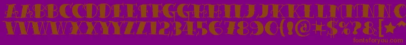 Tattooletteringblack Font – Brown Fonts on Purple Background