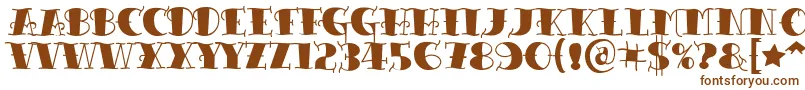 Tattooletteringblack Font – Brown Fonts on White Background