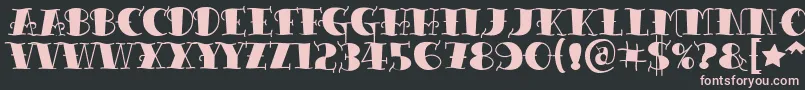 フォントTattooletteringblack – 黒い背景にピンクのフォント