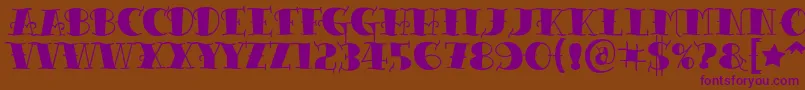 Tattooletteringblack Font – Purple Fonts on Brown Background