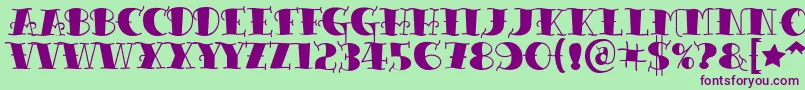 Tattooletteringblack Font – Purple Fonts on Green Background