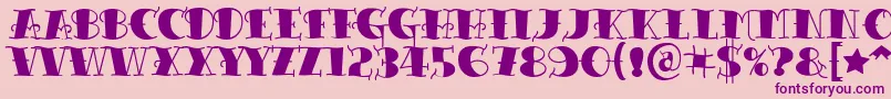 フォントTattooletteringblack – ピンクの背景に紫のフォント