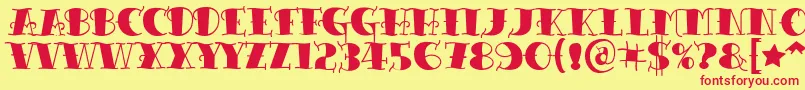 Tattooletteringblack Font – Red Fonts on Yellow Background