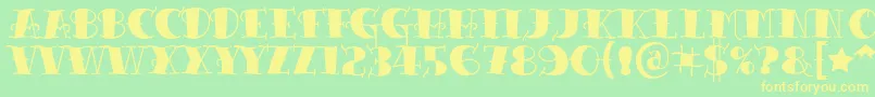 Tattooletteringblack Font – Yellow Fonts on Green Background