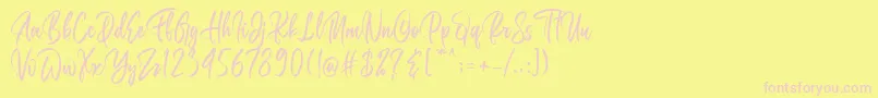 Belgedes Font – Pink Fonts on Yellow Background