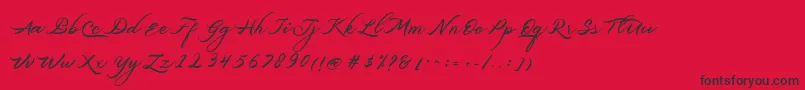 fuente Belgiansignature – Fuentes Negras Sobre Fondo Rojo