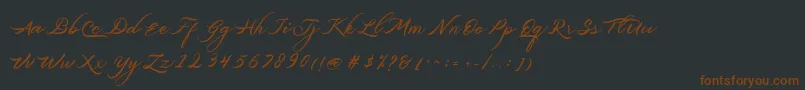 Belgiansignature Font – Brown Fonts on Black Background