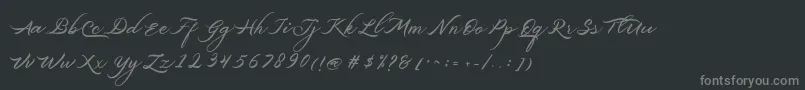 フォントBelgiansignature – 黒い背景に灰色の文字