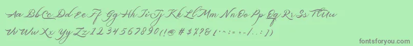 Belgiansignature-Schriftart – Graue Schriften auf grünem Hintergrund