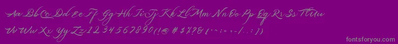 Belgiansignature-Schriftart – Graue Schriften auf violettem Hintergrund