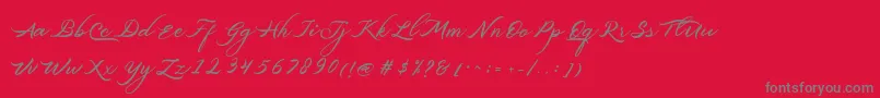 Belgiansignature-Schriftart – Graue Schriften auf rotem Hintergrund