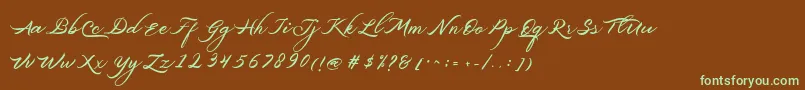 Belgiansignature Font – Green Fonts on Brown Background