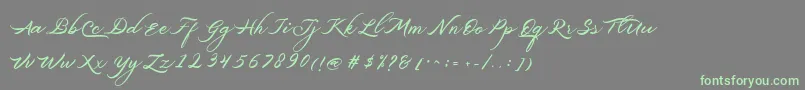 Belgiansignature Font – Green Fonts on Gray Background