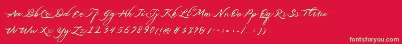 Belgiansignature Font – Green Fonts on Red Background