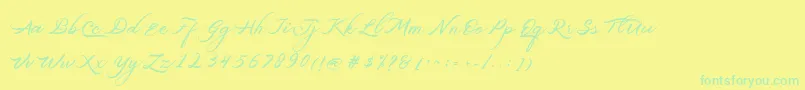 Weitere Informationen zur Belgiansignature-Schriftart Belgiansignature-Schriftart – Grüne Schriften auf gelbem Hintergrund