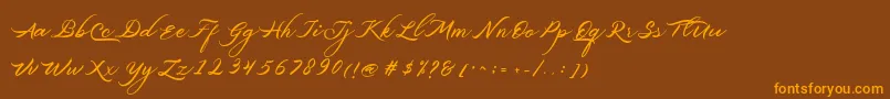 Belgiansignature Font – Orange Fonts on Brown Background