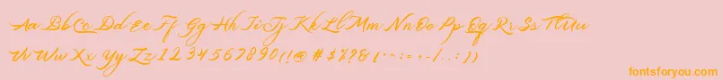 Belgiansignature Font – Orange Fonts on Pink Background