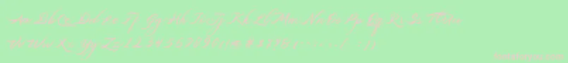 Belgiansignature-Schriftart – Rosa Schriften auf grünem Hintergrund