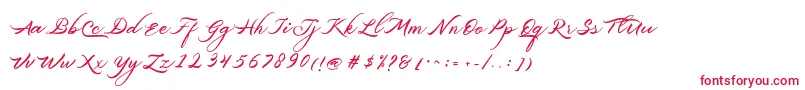 Belgiansignature-fontti – punaiset fontit valkoisella taustalla