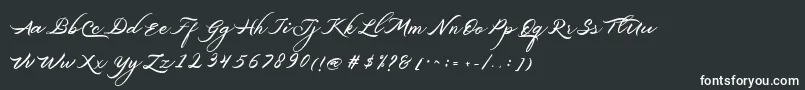 フォントBelgiansignature – 黒い背景に白い文字