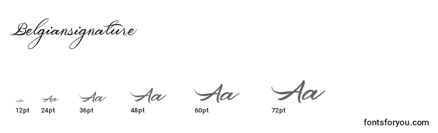 Größen der Schriftart Belgiansignature