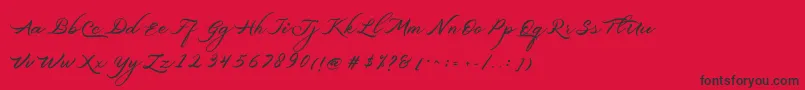 Шрифт Belgiansignature – чёрные шрифты на красном фоне