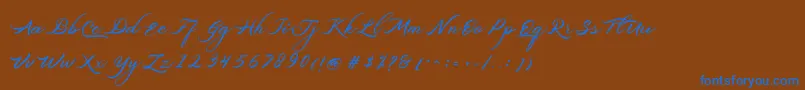 Шрифт Belgiansignature – синие шрифты на коричневом фоне