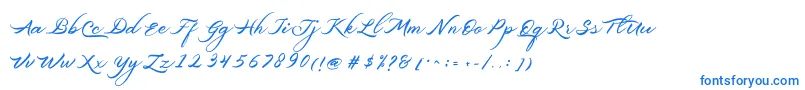 Belgiansignature-fontti – siniset fontit valkoisella taustalla