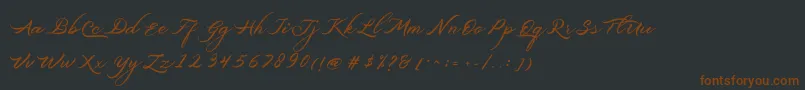 Шрифт Belgiansignature – коричневые шрифты на чёрном фоне