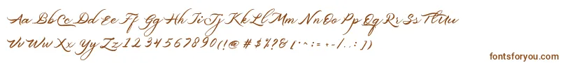 Belgiansignature-Schriftart – Braune Schriften auf weißem Hintergrund