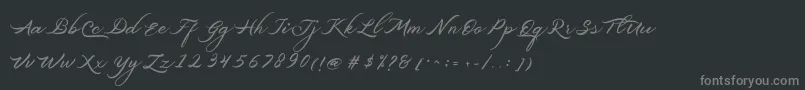 Шрифт Belgiansignature – серые шрифты на чёрном фоне