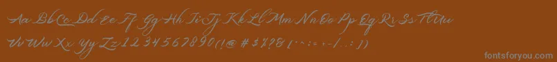 Belgiansignature-Schriftart – Graue Schriften auf braunem Hintergrund