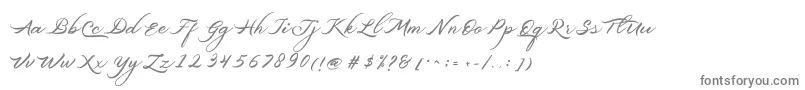 フォントBelgiansignature – 白い背景に灰色の文字