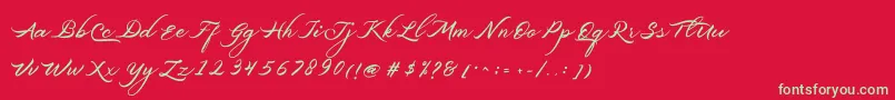 Belgiansignature Font – Green Fonts on Red Background