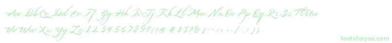 Шрифт Belgiansignature – зелёные шрифты на белом фоне