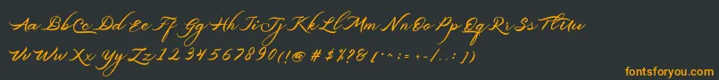Шрифт Belgiansignature – оранжевые шрифты на чёрном фоне