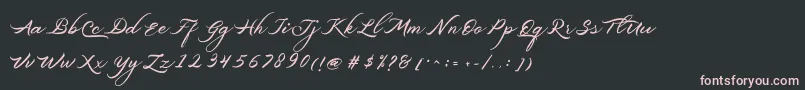 Шрифт Belgiansignature – розовые шрифты на чёрном фоне