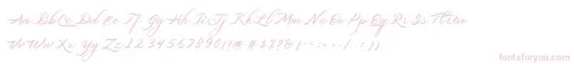 Belgiansignature-fontti – vaaleanpunaiset fontit valkoisella taustalla